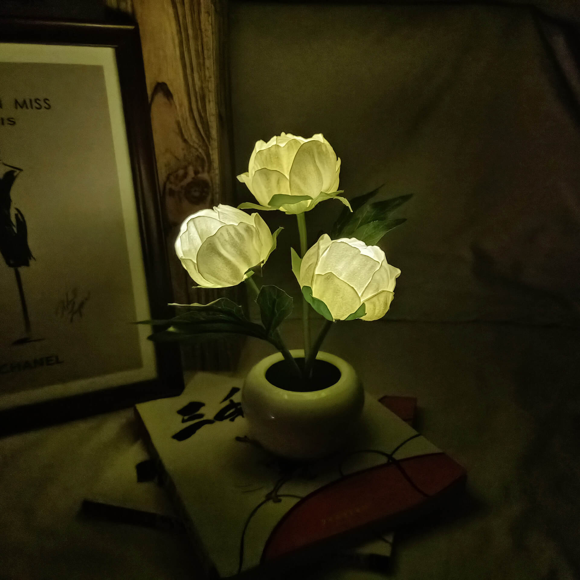 Premium LED Tulip Peony Night Light Table Lamp