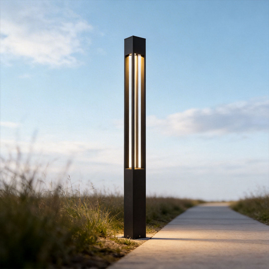 Modern Black LED Bollard Path Light for Landscape Lighting