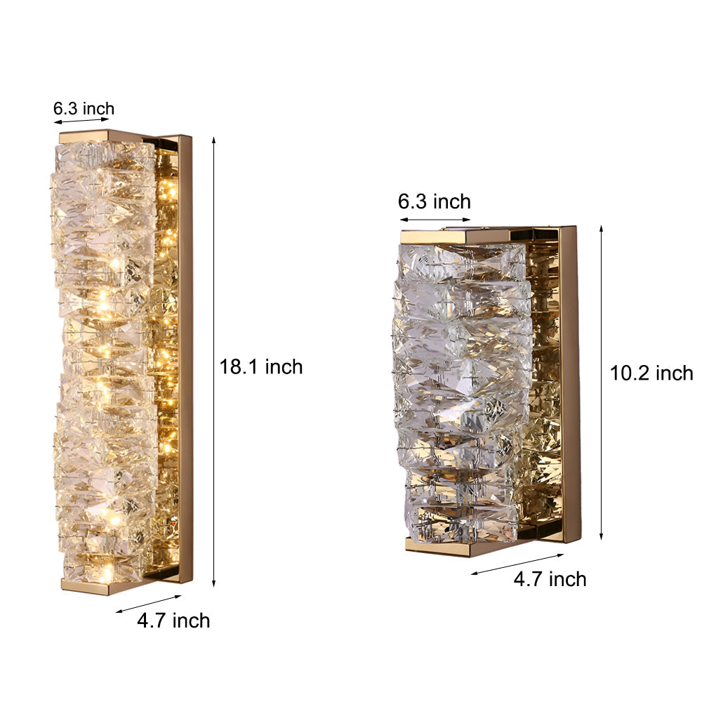 Modern LED Crystal Wall Sconce with Three-Step Dimming