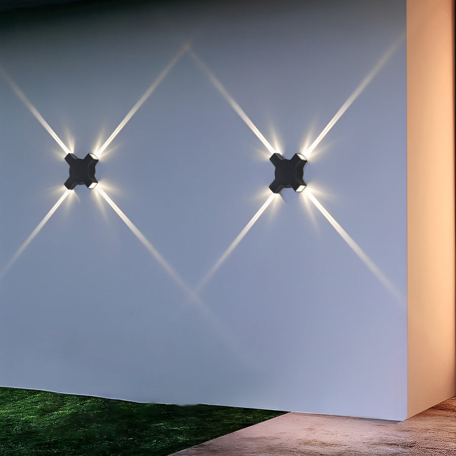 Modern Waterproof Black LED Wall Lamp with Starlight Design