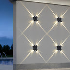 Modern Waterproof Black LED Wall Lamp with Starlight Design