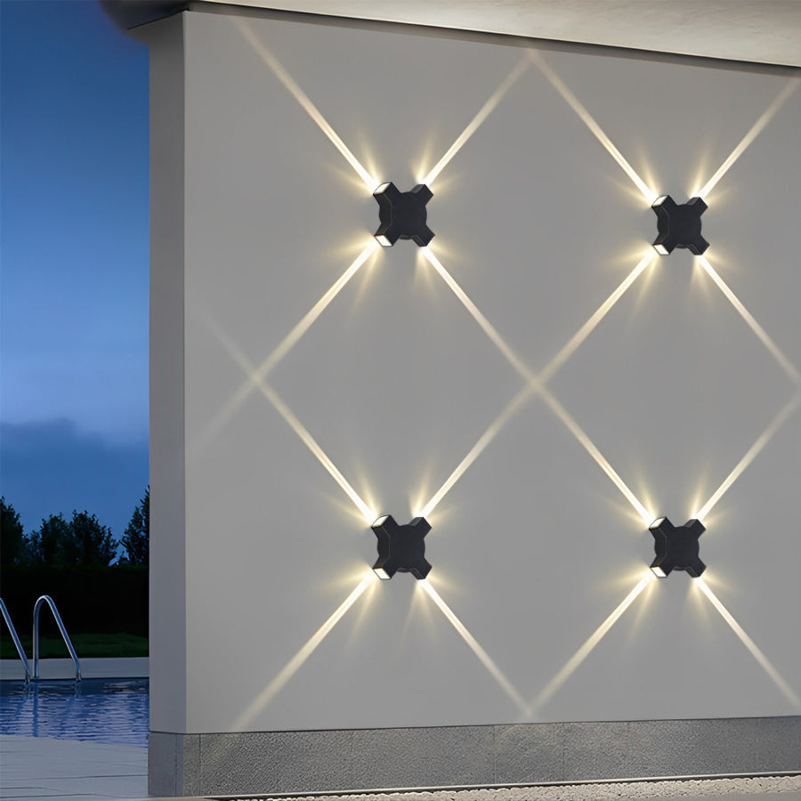 Modern Waterproof Black LED Wall Lamp with Starlight Design