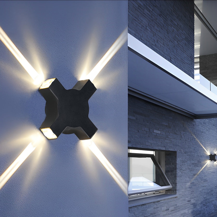 Modern Waterproof Black LED Wall Lamp with Starlight Design