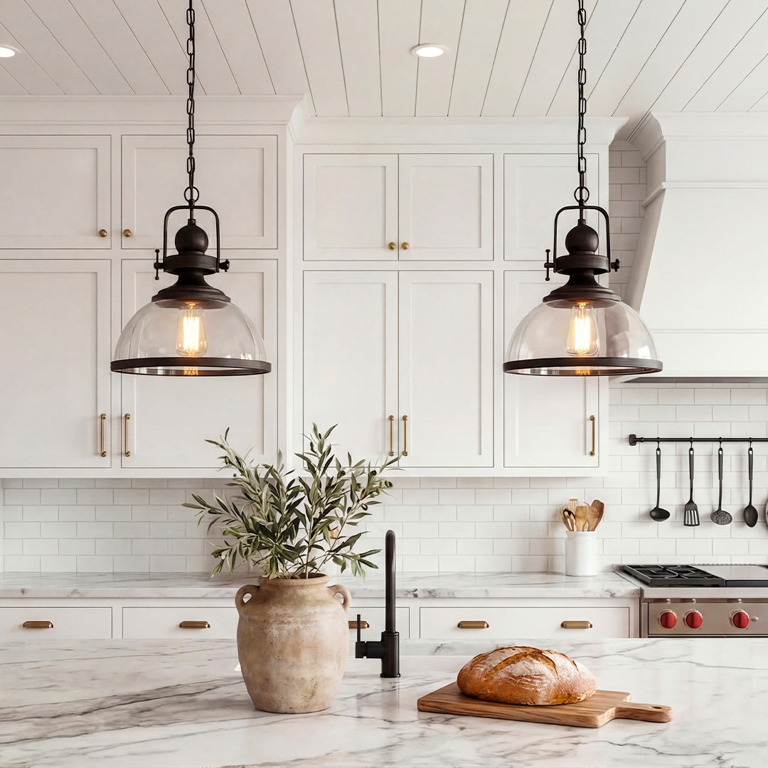 Retro Industrial Clear Glass Pendant Light Fixture