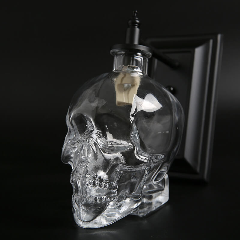 Modern Round Skull Glass Wall Sconce Lamp