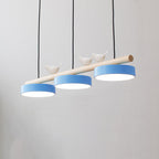 Resin Bird LED Wood Chandelier