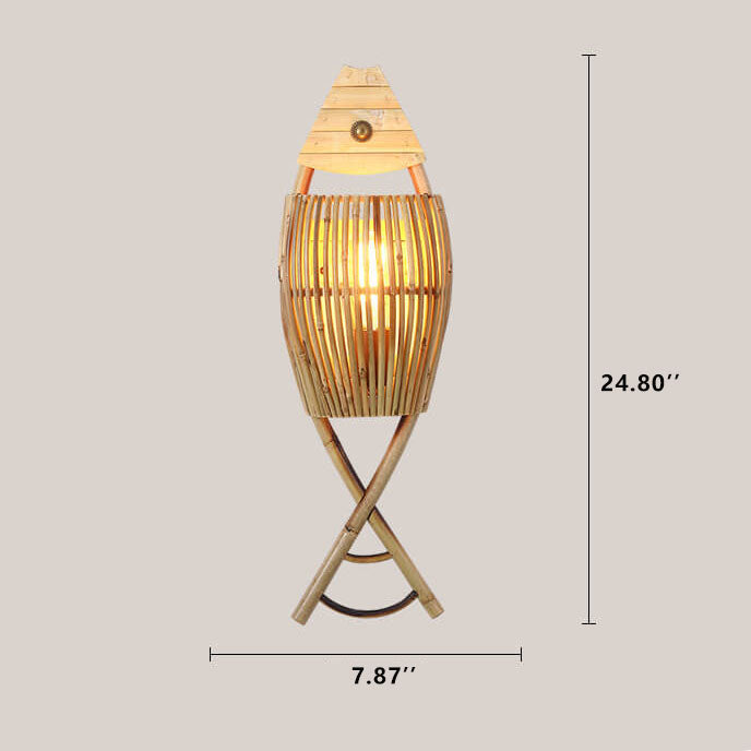Vintage Bamboo Fish Wall Sconce