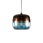 Colorful Retro Glass Drum Pendant Light - 1-Light Fixture