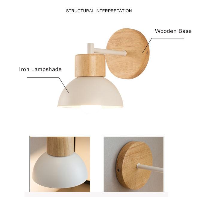 Modern Nordic Wood & Metal Wall Sconce