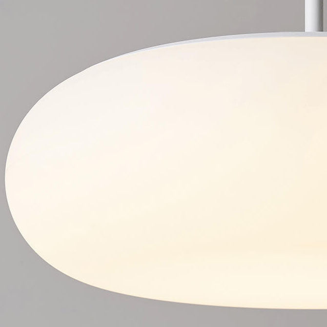 White Minimalist 1-Light LED Drum Pendant Light