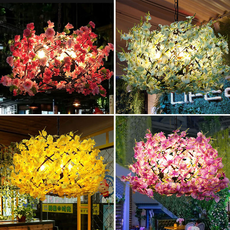 Colorful Floral 3-Light Globe Chandelier
