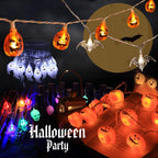 Premium Solar LED Orange Pumpkin String Lights - 10/20