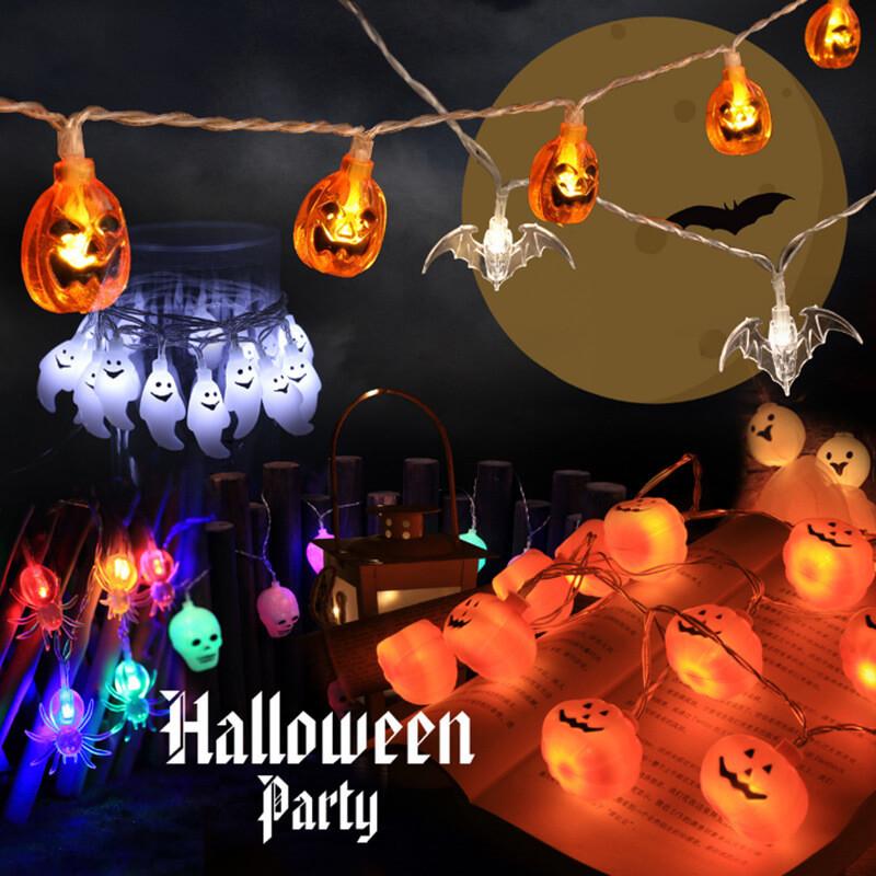 Premium Solar LED Orange Pumpkin String Lights - 10/20