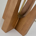 Contemporary Solid Wood 1-Light Floor Lamp with Fabric Shade