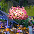 Colorful Floral 3-Light Globe Chandelier