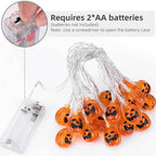 Premium Solar LED Orange Pumpkin String Lights - 10/20