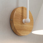 Minimalist Cone Shade Wall Sconce with Wooden Base