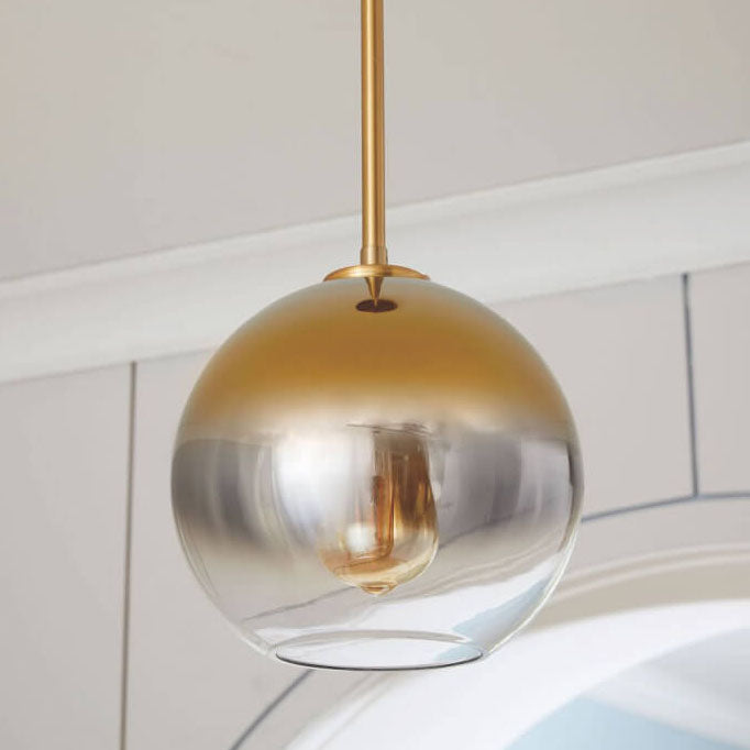 Nordic Gradient Glass Globe Pendant Light - 1-Light