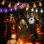 Premium Solar LED Orange Pumpkin String Lights - 10/20