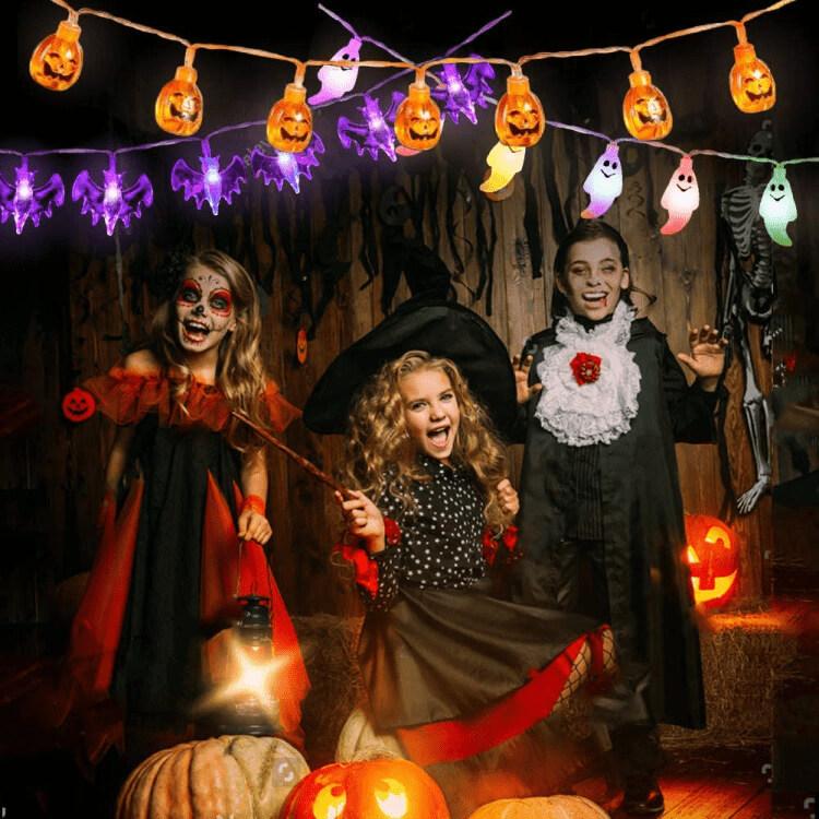 Premium Solar LED Orange Pumpkin String Lights - 10/20