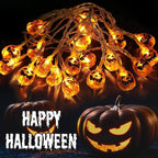 Premium Solar LED Orange Pumpkin String Lights - 10/20