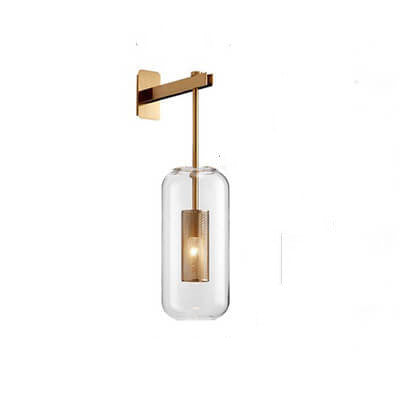 Clear Glass Cylinder Wall Sconce