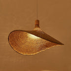 Bamboo Woven Straw Hat Pendant Light - 1-Light Fixture