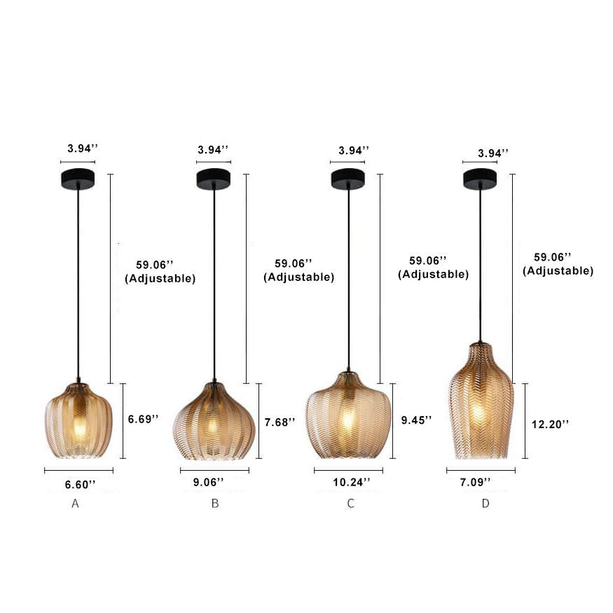 Nordic Wavy Glass Pendant Lamp