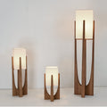 Contemporary Solid Wood 1-Light Floor Lamp with Fabric Shade