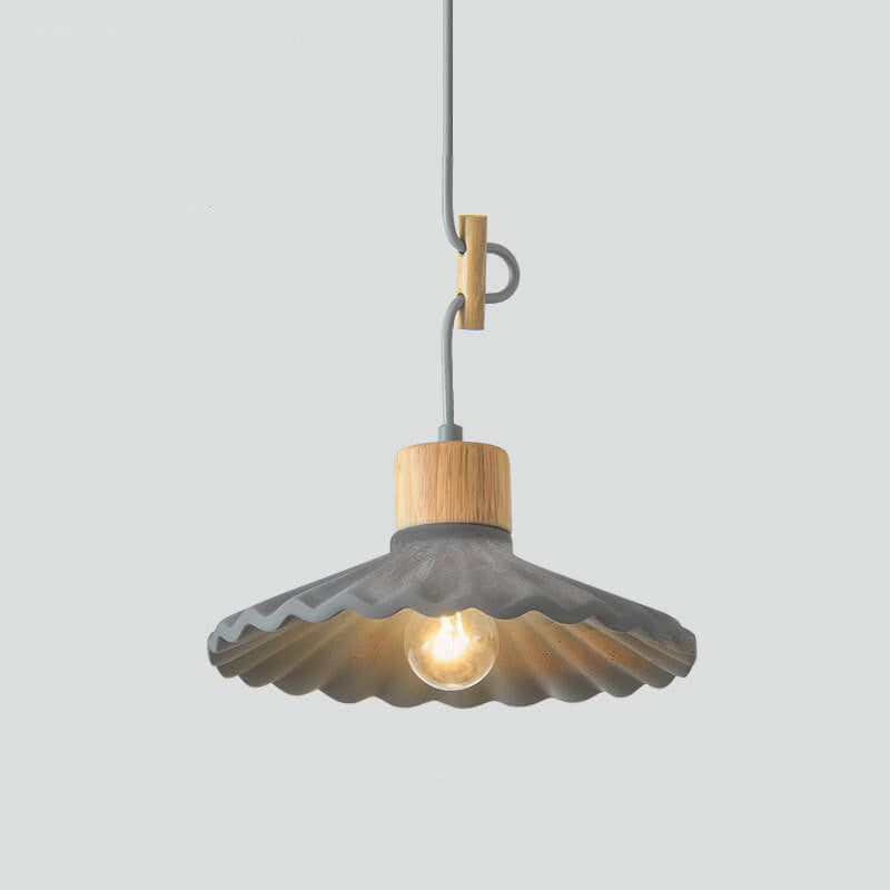 Scalloped Cement Pendant Light