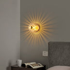 Copper & Glass Sun Flush Mount Light