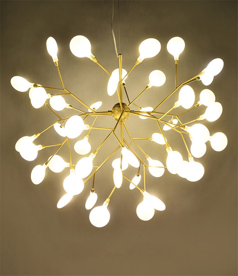 Premium LED Firefly Chandelier with Modern Metal Branch Design - Available in 27 or 36 Lights