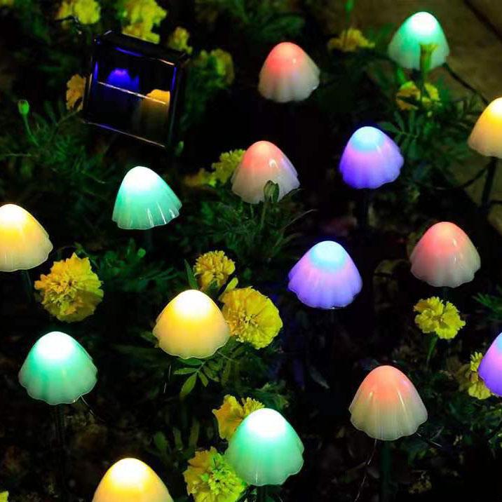Solar Mushroom String Lights