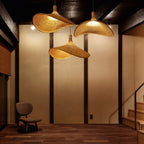 Bamboo Woven Straw Hat Pendant Light - 1-Light Fixture