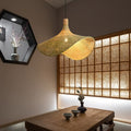 Bamboo Woven Straw Hat Pendant Light - 1-Light Fixture