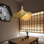 Bamboo Woven Straw Hat Pendant Light - 1-Light Fixture