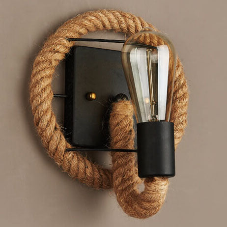 Vintage Hemp Rope 1-Light Wall Sconce
