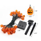 Premium Solar LED Orange Pumpkin String Lights - 10/20