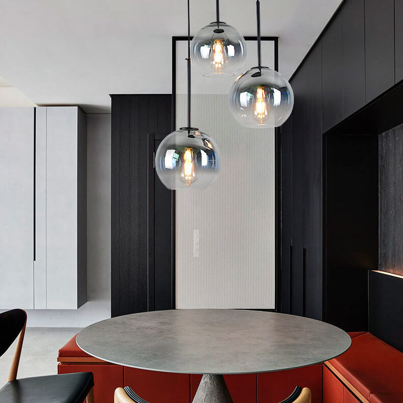 Nordic Gradient Glass Globe Pendant Light - 1-Light