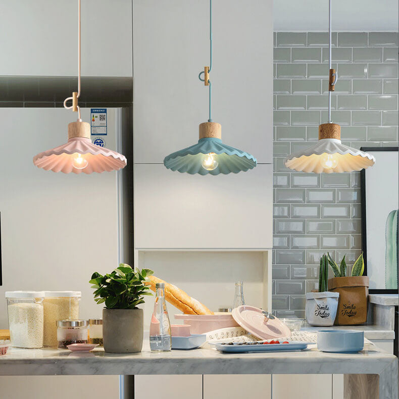 Scalloped Cement Pendant Light