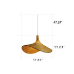 Bamboo Woven Straw Hat Pendant Light - 1-Light Fixture