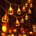Premium Solar LED Orange Pumpkin String Lights - 10/20