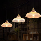 Vintage Striped Glass Pendant Light - 1-Light Fixture
