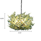 Colorful Floral 3-Light Globe Chandelier