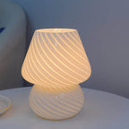 Vintage Glass Mushroom LED Table Lamp - 1-Light Night Light