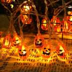 Premium Solar LED Orange Pumpkin String Lights - 10/20