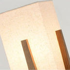 Contemporary Solid Wood 1-Light Floor Lamp with Fabric Shade