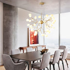 Premium LED Firefly Chandelier with Modern Metal Branch Design - Available in 27 or 36 Lights