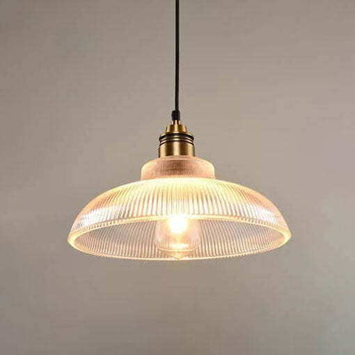 Vintage Striped Glass Pendant Light - 1-Light Fixture