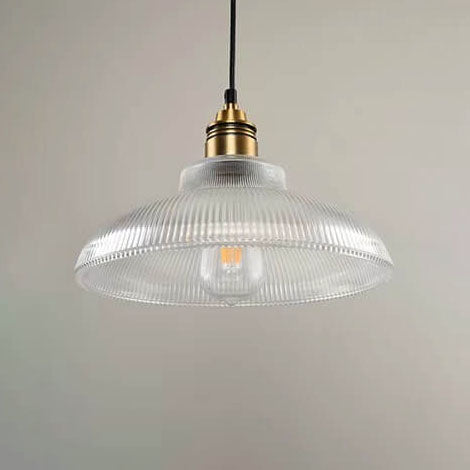 Vintage Striped Glass Pendant Light - 1-Light Fixture